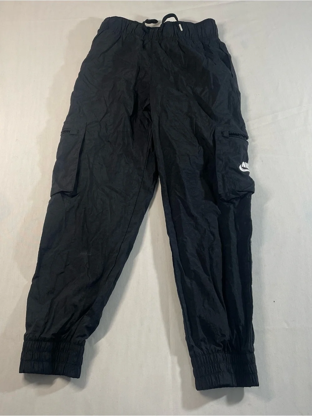 Nike Black Kids Cargo Joggers with Elastic Cuffs